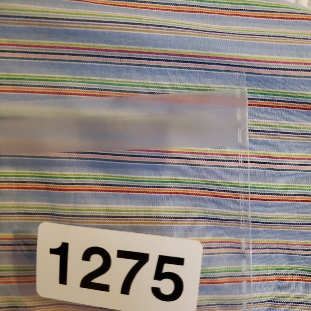 Peter Millar Shirt Button Up Mens 2XL Long Sleeve Colorful Striped Beachy - Picture 8 of 8
